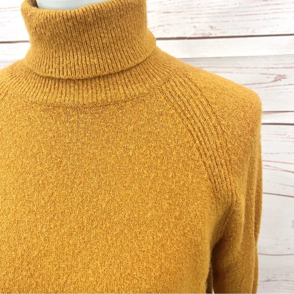 J. Crew Plush Relaxed Fit Warm Fuzzy Mustard Turtleneck Sweater